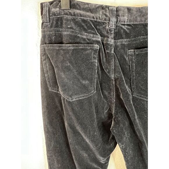 Ralph Lauren Petite Black Velvet Pants Size 8 petite VTG Y2K Gorpcore - Picture 4 of 16